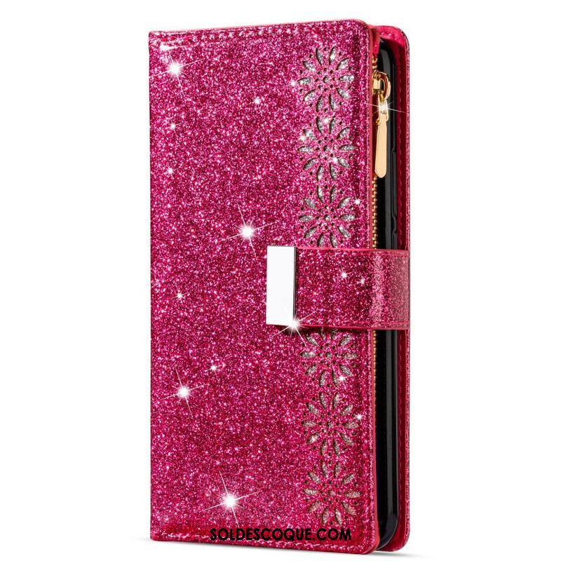 Housse Samsung Galaxy Note 20 Ultra Paillettes Portefeuille Zip