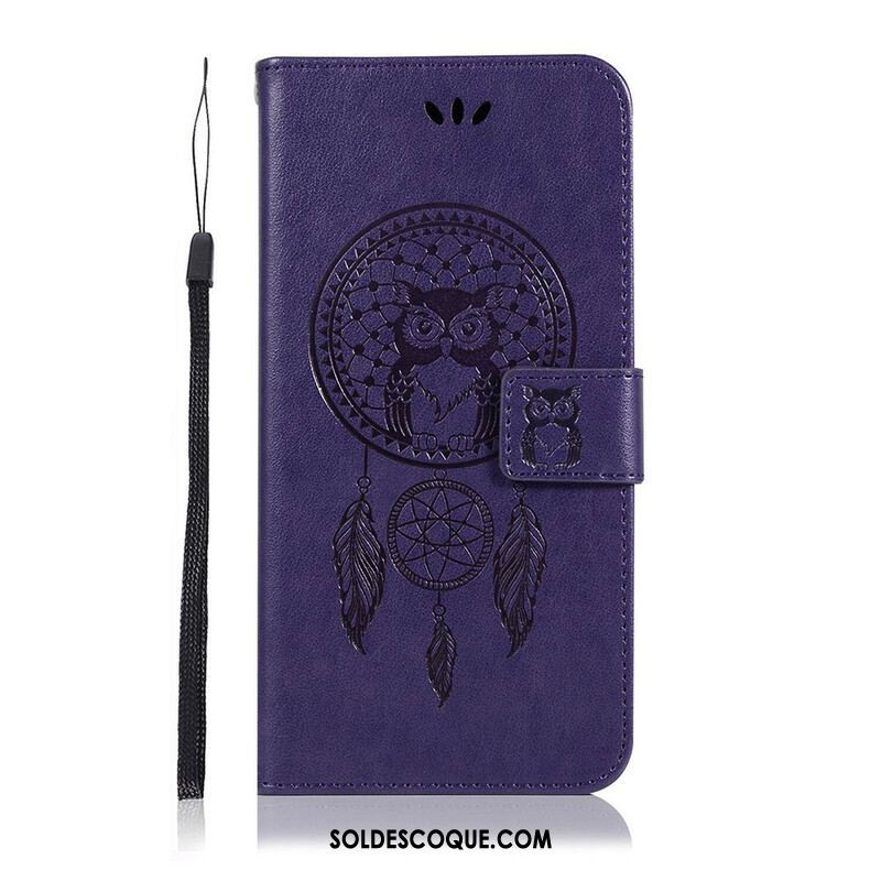 Housse Samsung Galaxy S20 FE Effet Cuir Attrape Rêves Hibou