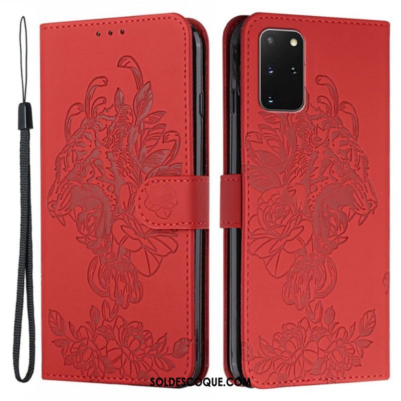 Housse Samsung Galaxy S20 Plus / S20 Plus 5G Tigre Baroque à Lanière