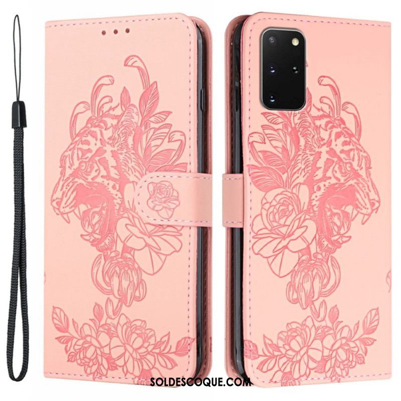 Housse Samsung Galaxy S20 Plus / S20 Plus 5G Tigre Baroque à Lanière