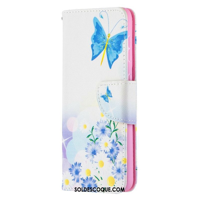 Housse Samsung Galaxy S21 5G Papillons et Fleurs Peints