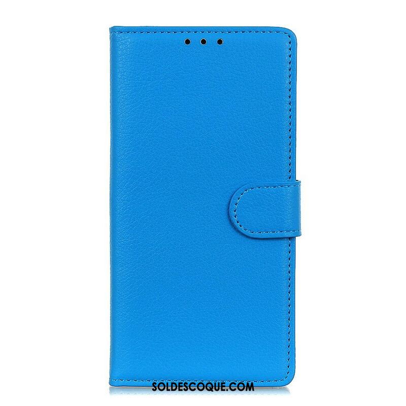 Housse Samsung Galaxy S21 5G Simili Cuir Litchi Traditionnel