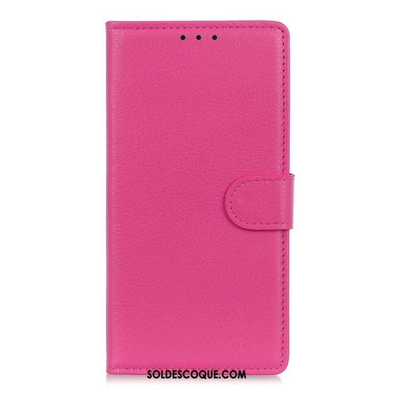 Housse Samsung Galaxy S22 5G Cuir Litchi Traditionnel