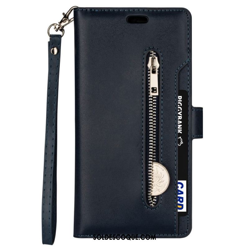 Housse Samsung Galaxy S22 5G Porte-monnaie et Lanière