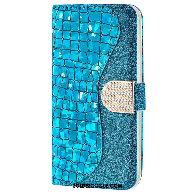 Housse Samsung Galaxy S22 Plus 5G Croco Diamants