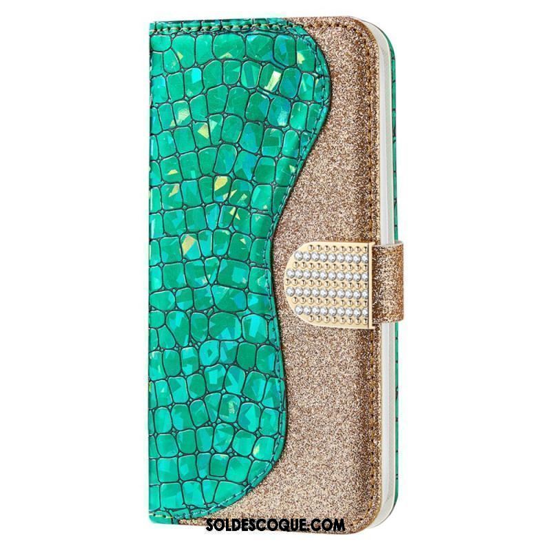 Housse Samsung Galaxy S22 Plus 5G Croco Diamants