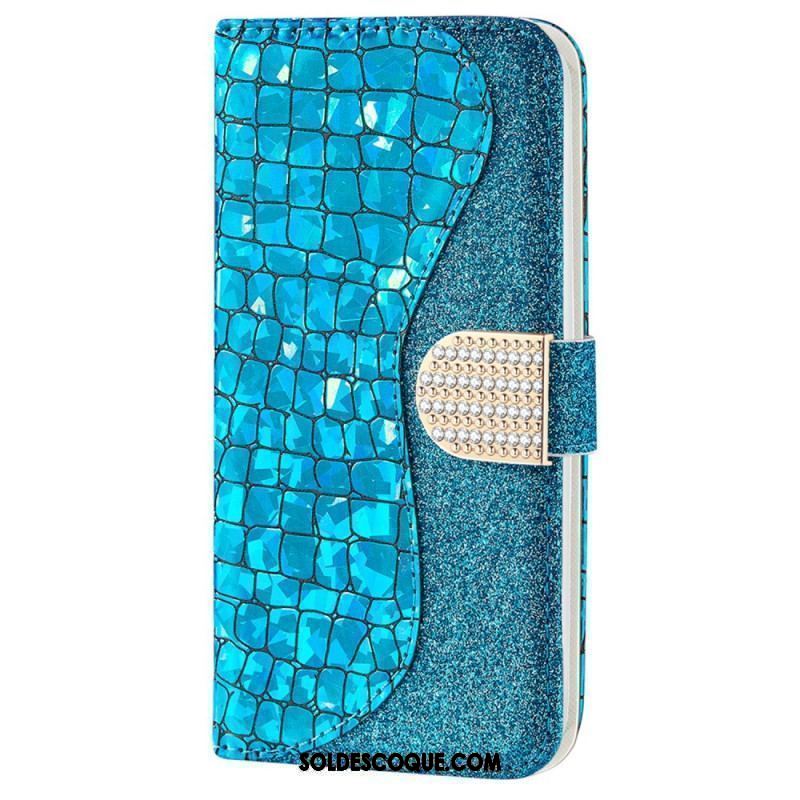 Housse Samsung Galaxy S22 Plus 5G Croco Diamants