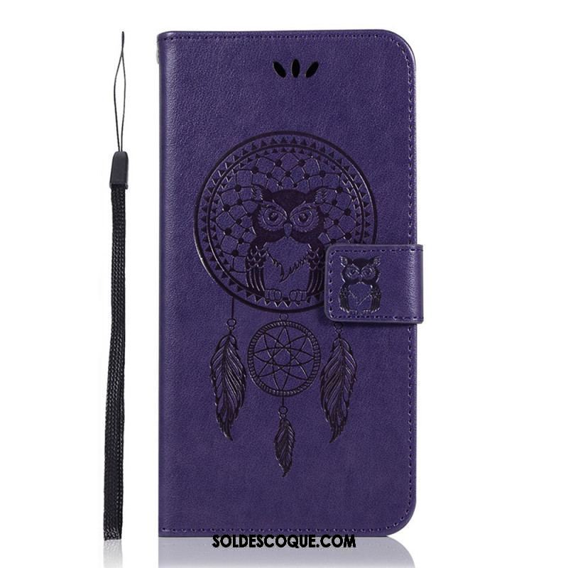 Housse Samsung Galaxy S22 Plus 5G Effet Cuir Attrape Rêves Hibou