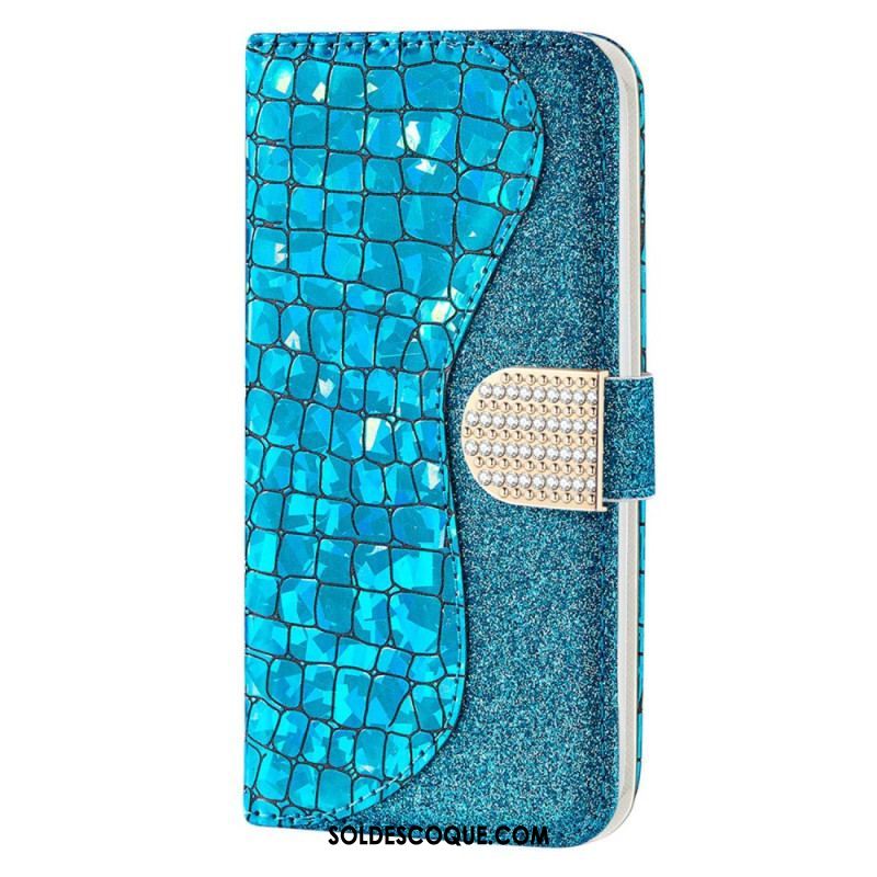 Housse Samsung Galaxy S23 5G Croco Diamants