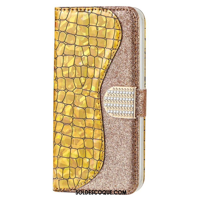 Housse Samsung Galaxy S23 5G Croco Diamants