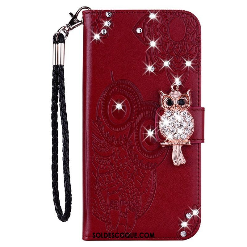 Housse Samsung Galaxy S23 5G Hibou Mandala et Breloque