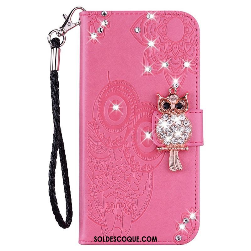 Housse Samsung Galaxy S23 5G Hibou Mandala et Breloque