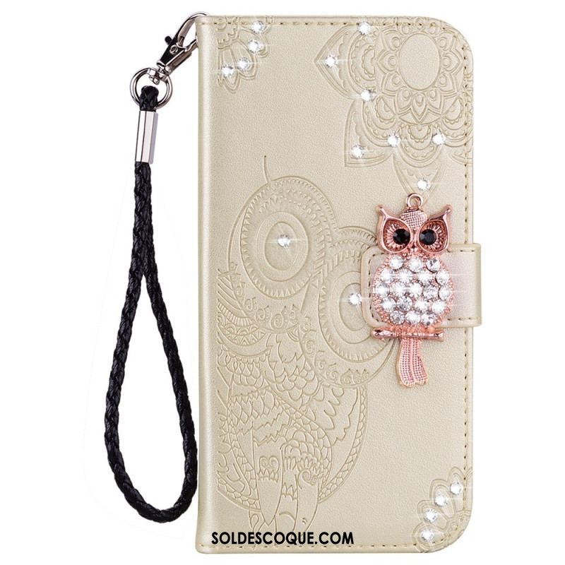 Housse Samsung Galaxy S23 5G Hibou Mandala et Breloque