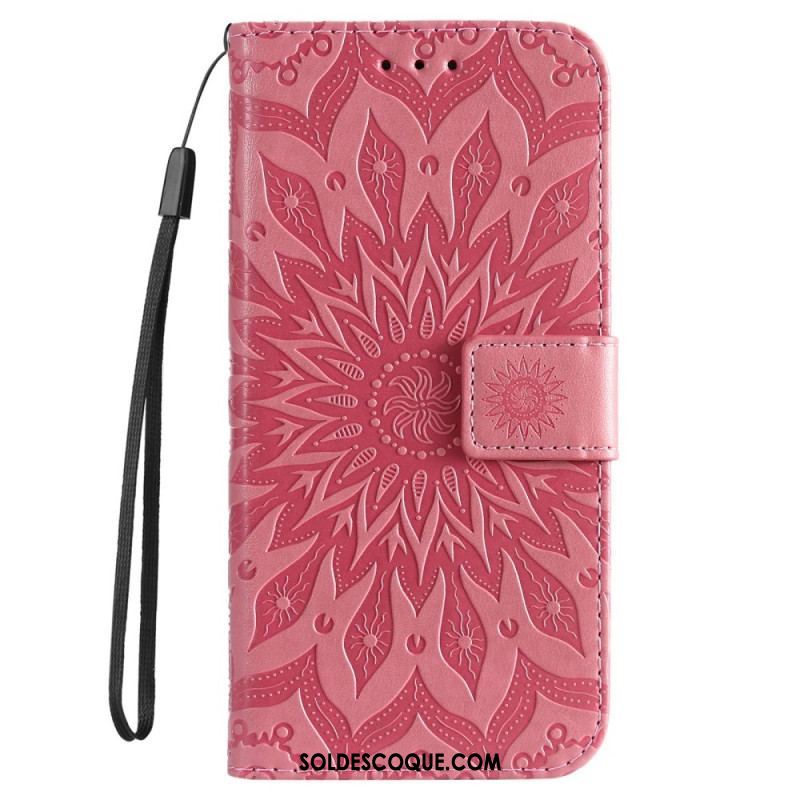 Housse Samsung Galaxy S23 5G Mandala Soleil avec Lanière