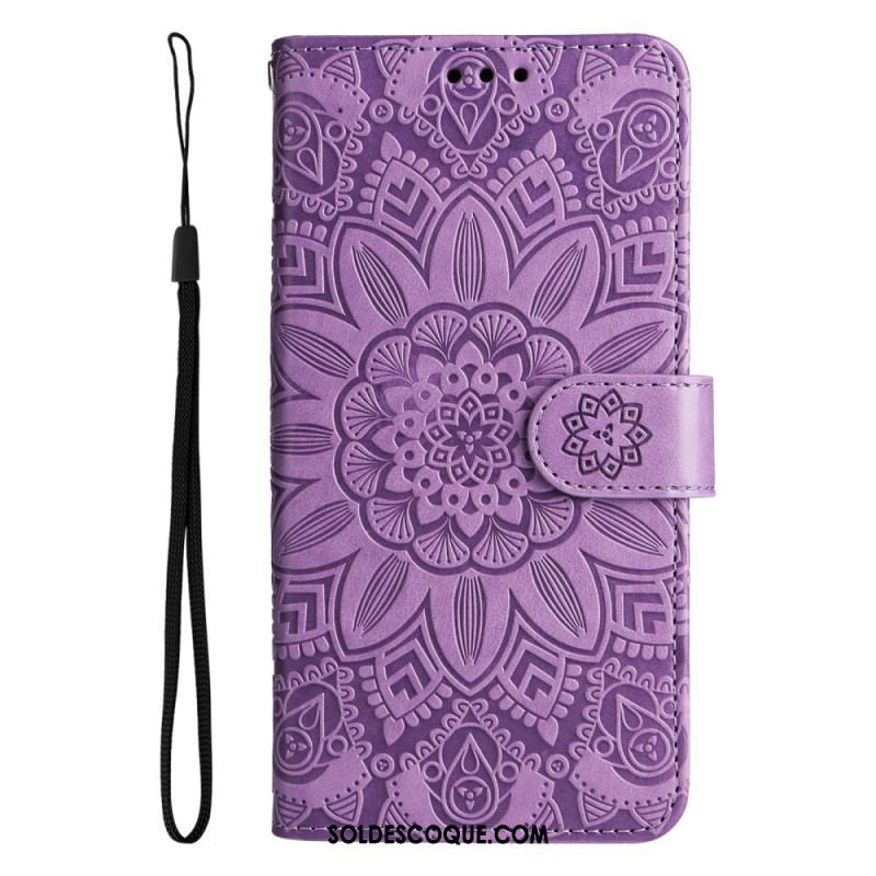 Housse Samsung Galaxy S23 5G Mandala Soleil avec Lanière