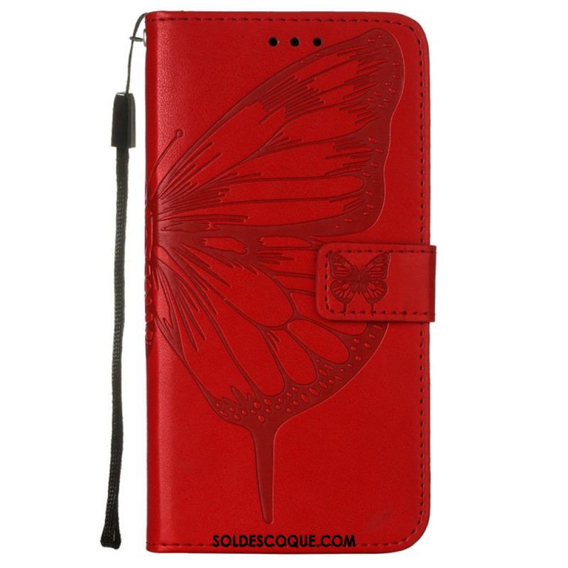 Housse Samsung Galaxy S23 5G Papillon Design avec Lanière