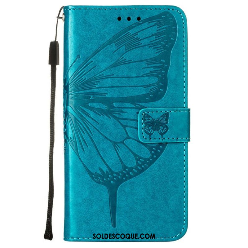 Housse Samsung Galaxy S23 5G Papillon Design avec Lanière