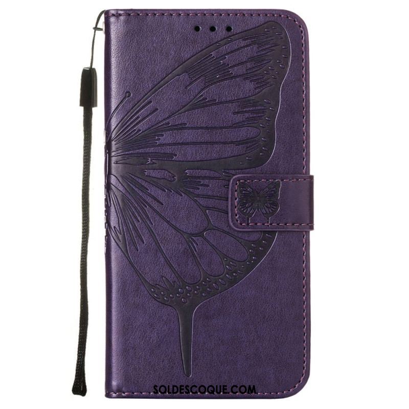 Housse Samsung Galaxy S23 5G Papillon Design avec Lanière