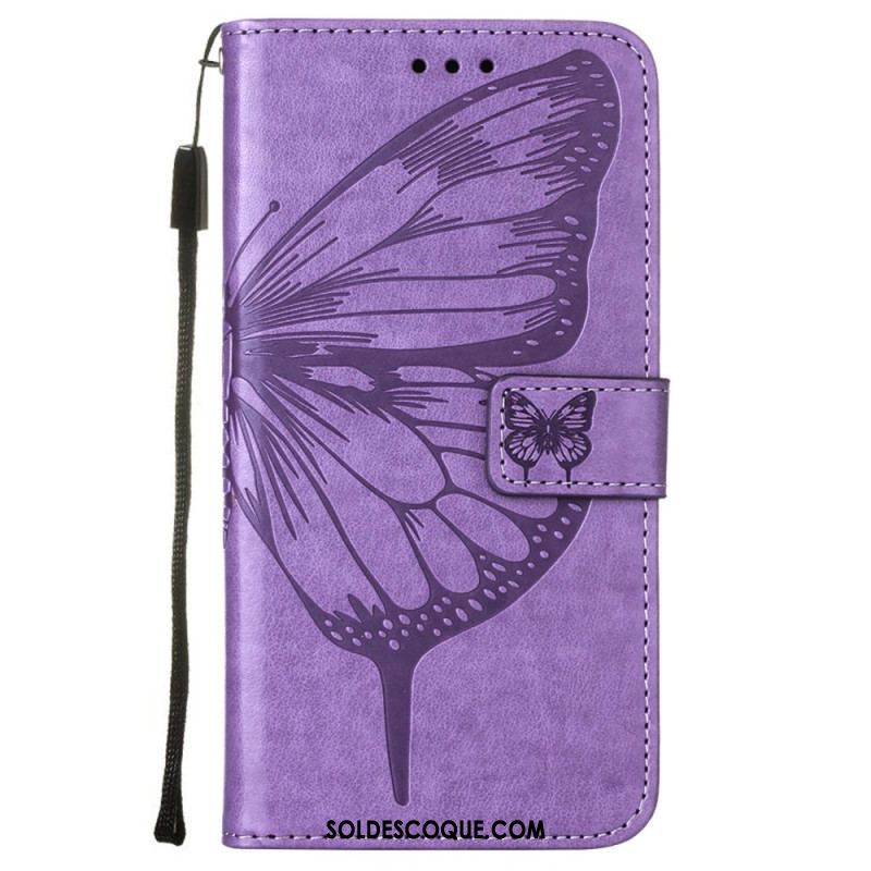 Housse Samsung Galaxy S23 5G Papillon Design avec Lanière