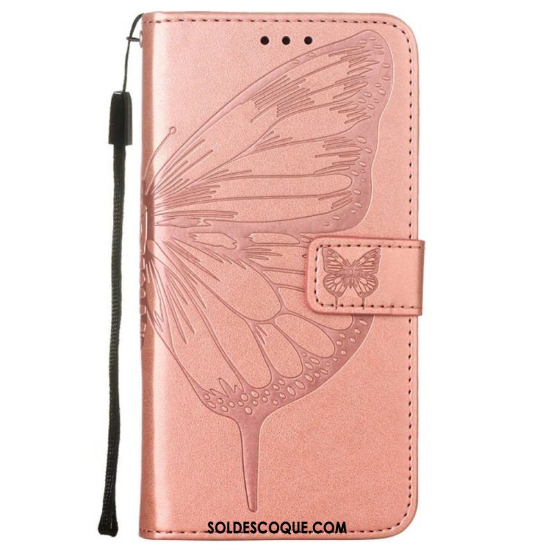 Housse Samsung Galaxy S23 5G Papillon Design avec Lanière