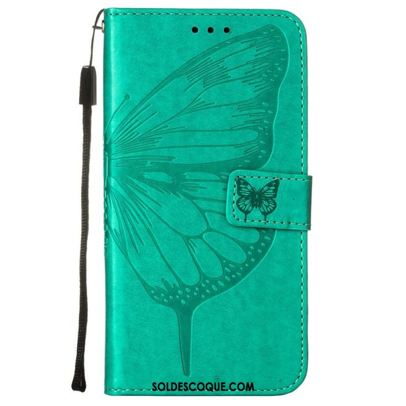 Housse Samsung Galaxy S23 5G Papillon Design avec Lanière