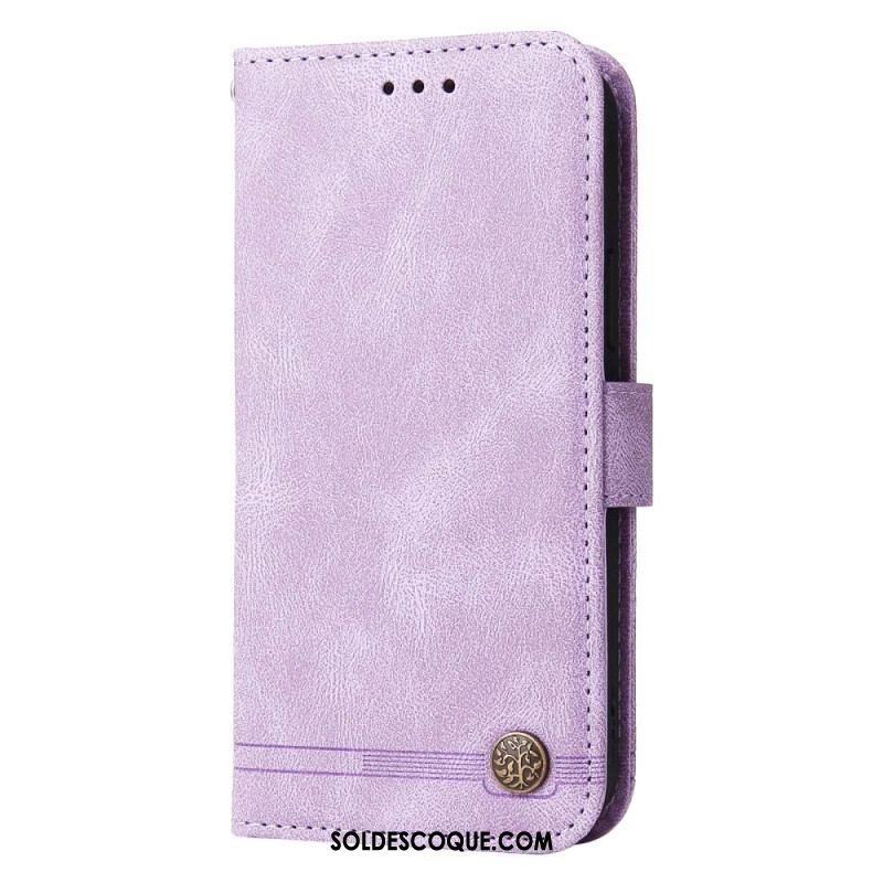 Housse Samsung Galaxy S23 5G Style Cuir avec Rivet Décorati