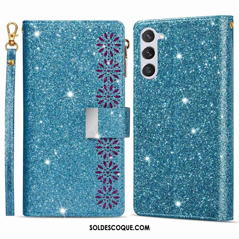 Housse Samsung Galaxy S23 Plus 5G Paillettes Portefeuille