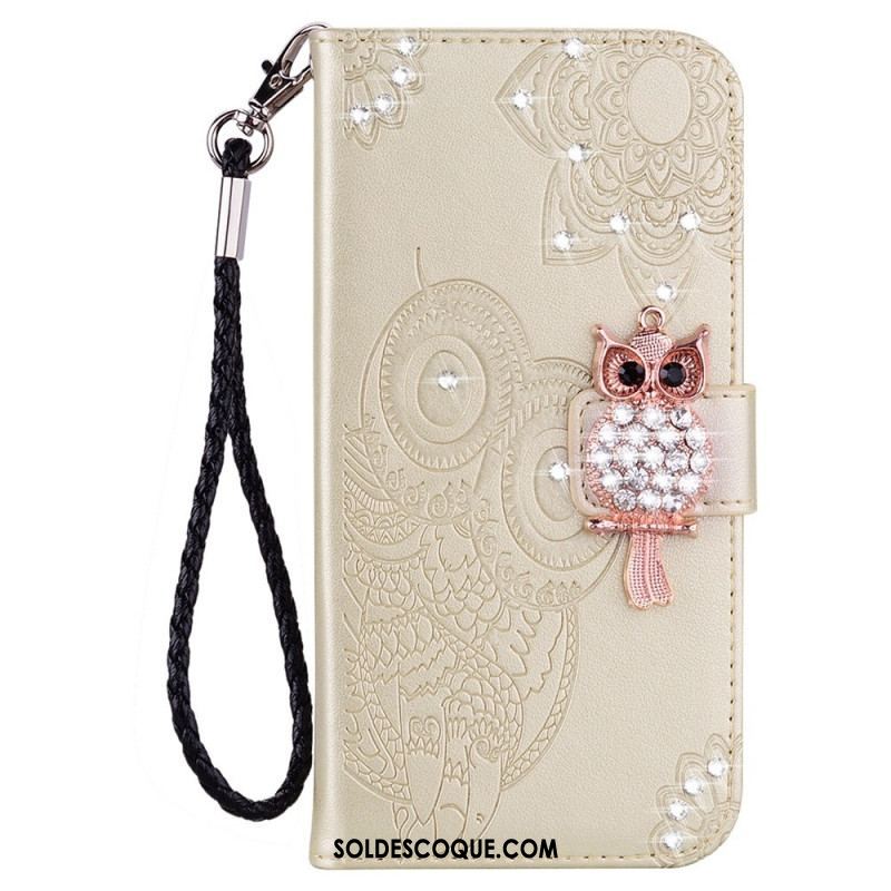 Housse Samsung Galaxy S23 Ultra 5G Hibou Mandala et Breloque