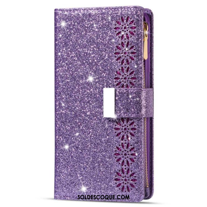 Housse Samsung Galaxy S23 Ultra 5G Paillettes Portefeuille