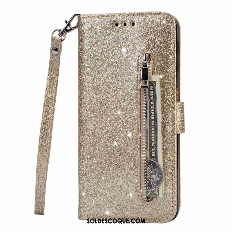 Housse Samsung Galaxy S23 Ultra 5G Porte-Monnaie Paillettes