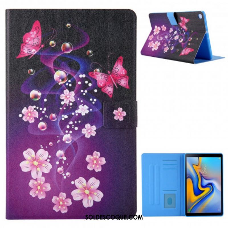 Housse Samsung Galaxy Tab A7 (2020) Papillons Colorés