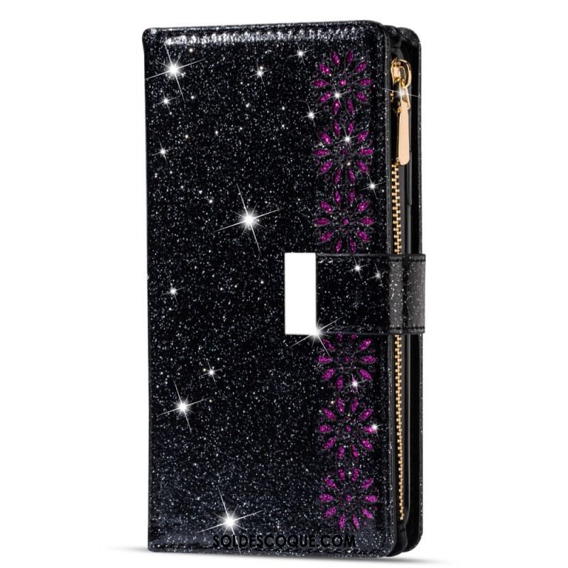 Housse Samsung Galaxy Z Fold 3 5G Paillettes Portefeuille Zip