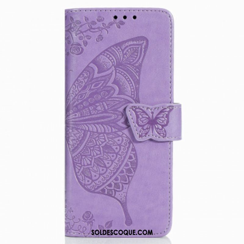 Housse Samsung Galaxy Z Fold 3 5G Papillon Design avec Lanière