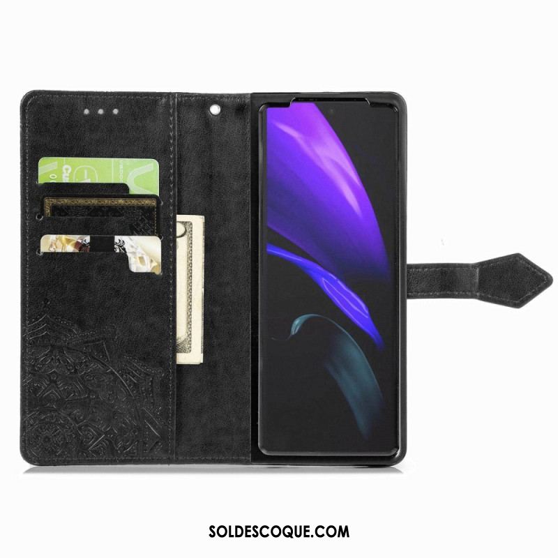 Housse Samsung Galaxy Z Fold 4 Mandala Moyen Âge à Lanière