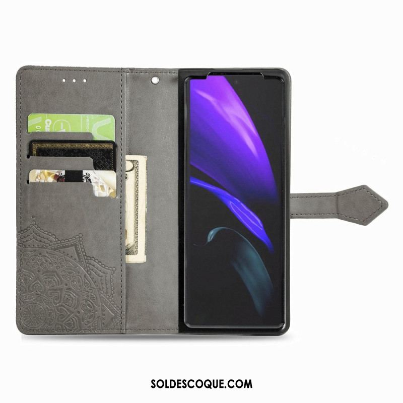 Housse Samsung Galaxy Z Fold 4 Mandala Moyen Âge à Lanière