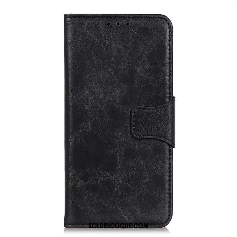 Housse Sony Xperia 1 IV Cuir Fendu Fermoir Vintage