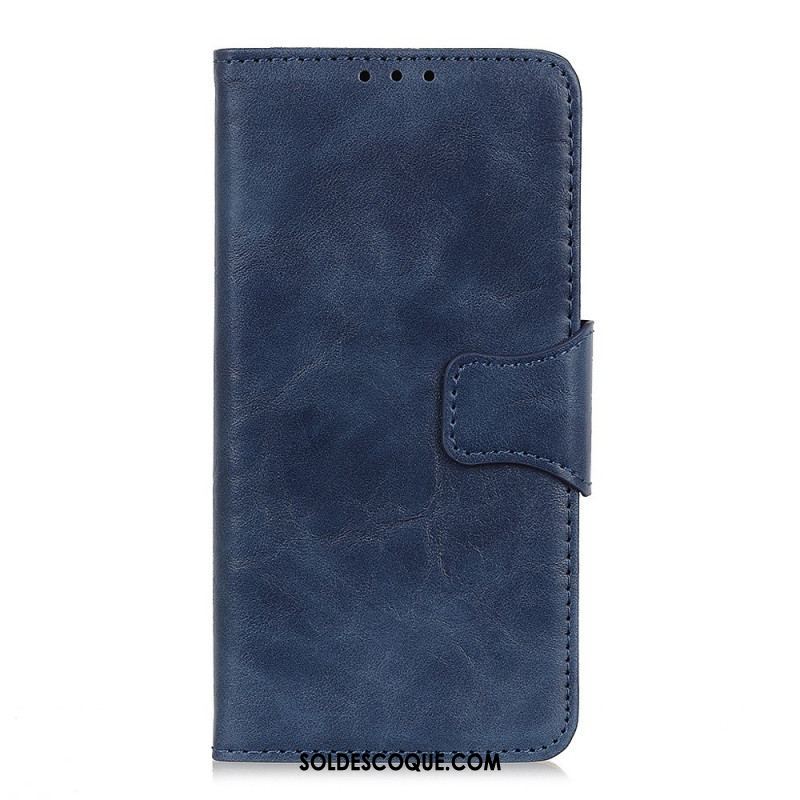 Housse Sony Xperia 1 IV Cuir Fendu Fermoir Vintage