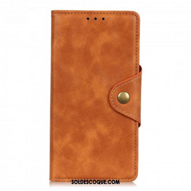 Housse Sony Xperia 10 III Simili Cuir Vintage Bouton