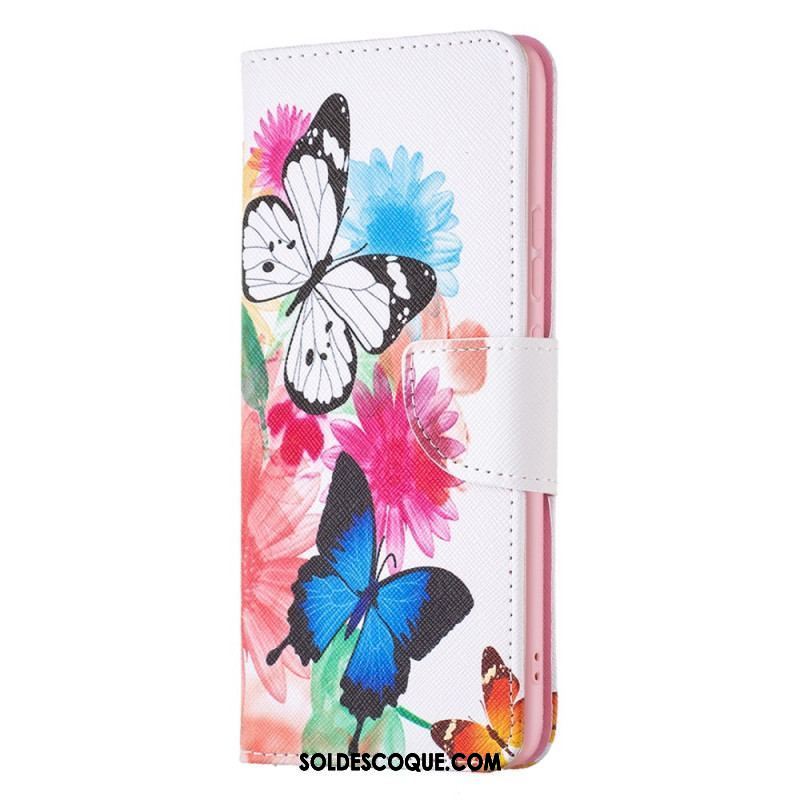 Housse  Xiaomi 12 / 12X  Papillons et Fleurs Peints