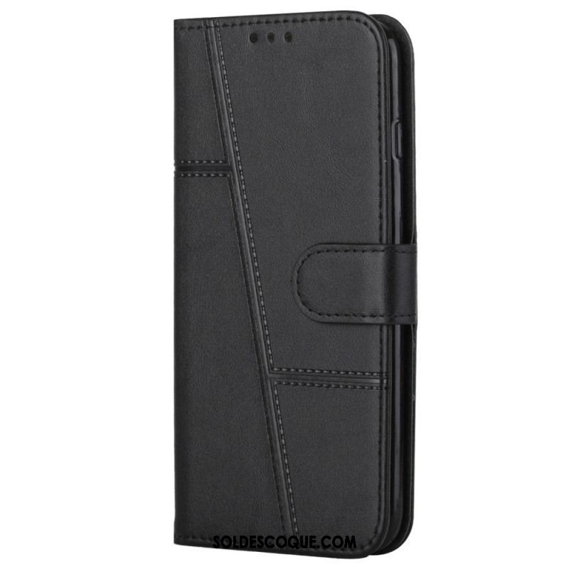 Housse Xiaomi 12 Lite Style Cuir Géométrique à Lanière