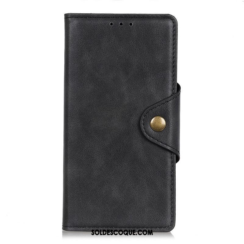 Housse Xiaomi 12 Pro Simili Cuir Vintage et Bouton