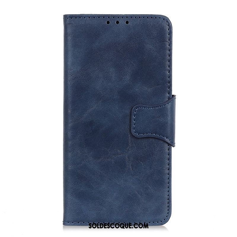 Housse Xiaomi 13 Lite Cuir Fendu Fermoir Réversible