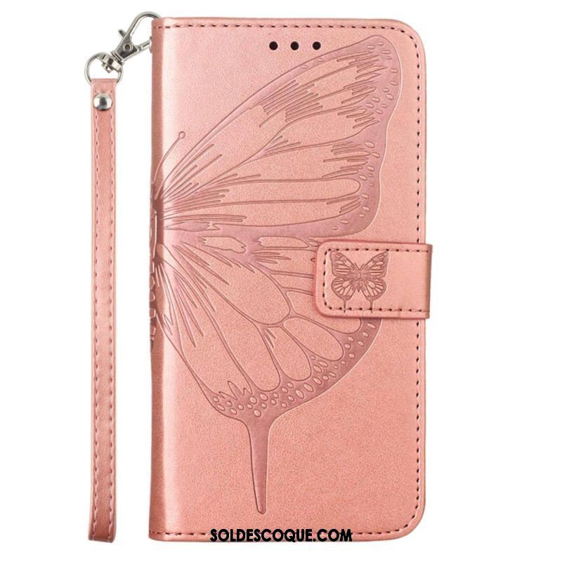 Housse Xiaomi 13 Lite Design Papillon avec Lanière