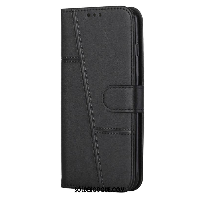 Housse Xiaomi 13 Pro Style Cuir Géométrique à Lanière