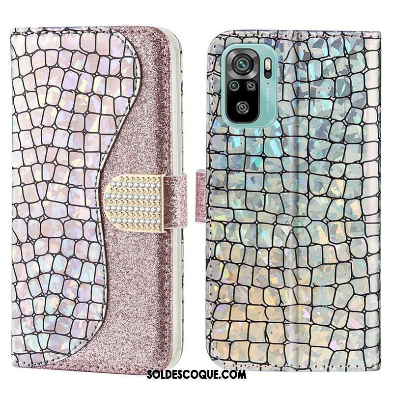 Housse Xiaomi Redmi Note 10/10S/Poco M5s Croco Diamants