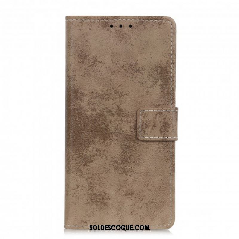 Housse Xiaomi Redmi Note 10/10S/Poco M5s Effet Cuir Vintage