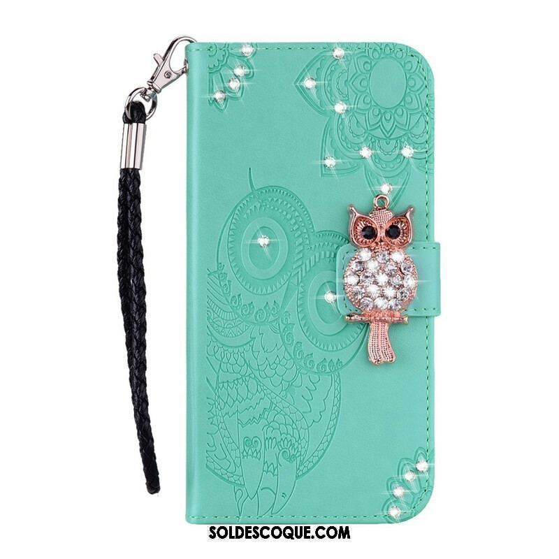 Housse Xiaomi Redmi Note 10/10S/Poco M5s Hibou Mandala et Breloque