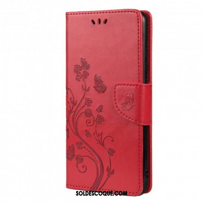 Housse Xiaomi Redmi Note 10/10S/Poco M5s Papillons et Fleurs d'Asie
