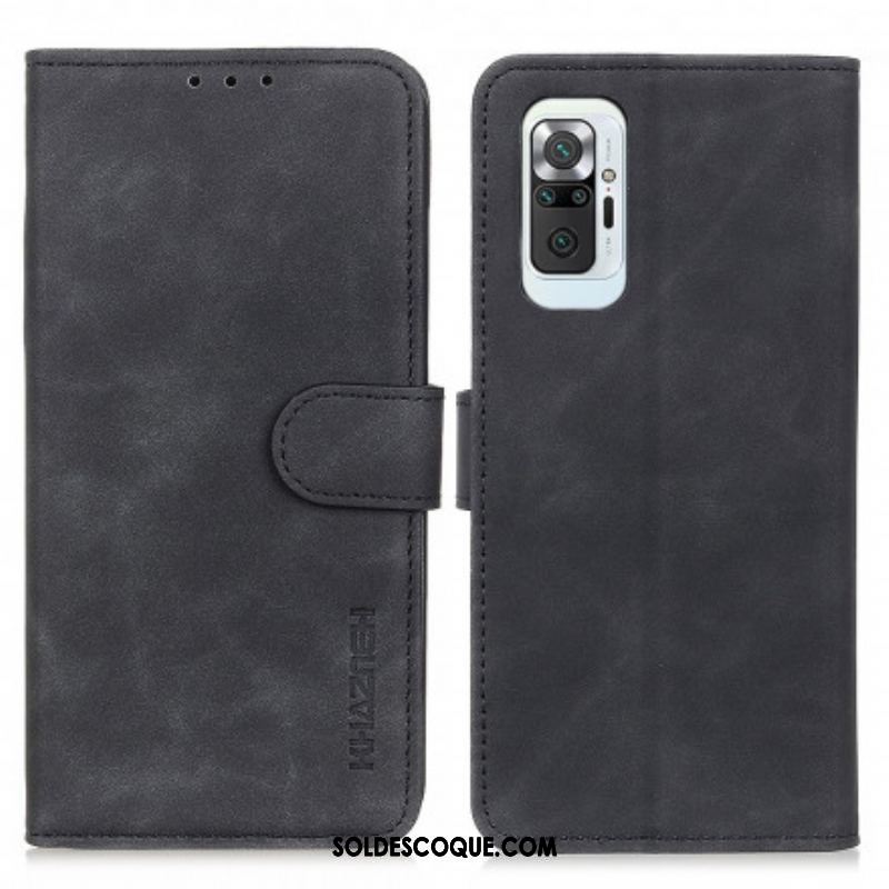 Housse Xiaomi Redmi Note 10 Pro Effet Cuir Vintage KHAZNEH