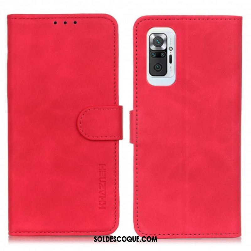 Housse Xiaomi Redmi Note 10 Pro Effet Cuir Vintage KHAZNEH